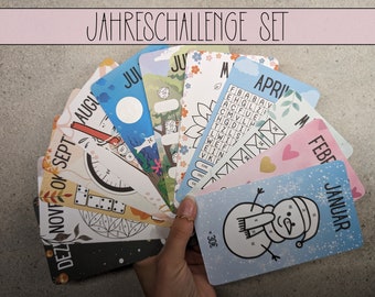 Annual Set Challenges, Annual Challenge with Tracker for A6 Budget Binder, A6 Zipper Envelope Method