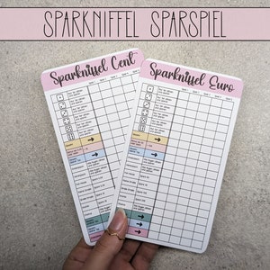 Sparkniffel Savings Game Set Savings Challenge Set Dice Savings Game and Tracker Challenge Saving | A6 Zipper Envelope Method