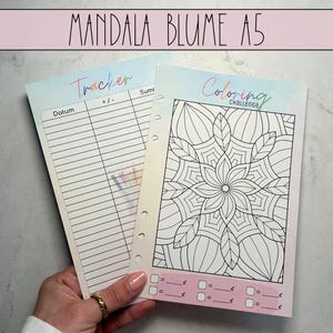 A5 Coloring Challenge Mandala Punched Savings Challenges + Tracker, Savings Challenge, for A5 envelopes in the Budget Binder