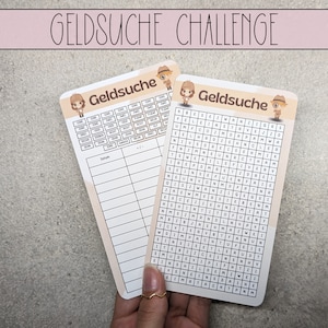 Geldsuche Sparchallenge Rätselsparen Spiel Set Sparspiel und Tracker Challenge Sparen | A6 Zipper Umschlagmethode