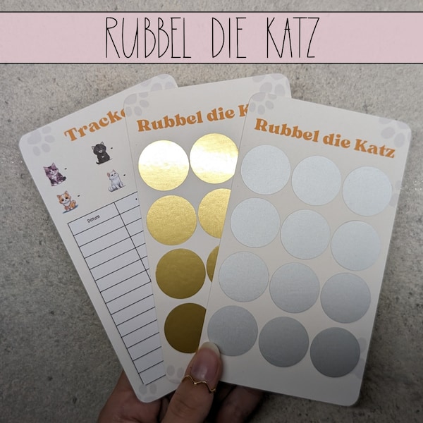 Rubbel die Katz Rubbelchallenge, Sparchallenge mit Tracker, Challenge A6 Budget Binder, A6 Zipper Umschlagmethode