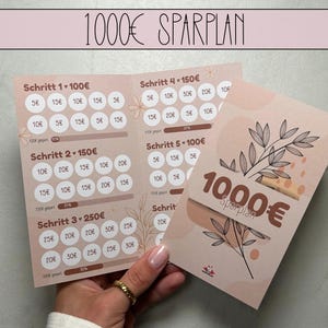 Carta pieghevole con piano di risparmio da 1000 euro, set annuale, sfida al risparmio con tracker, raccoglitore budget Challenge A6
