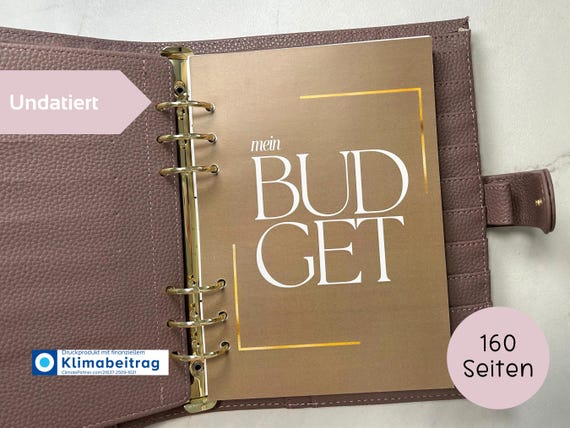 NEU Budget Jahresplaner A5 Einlagen Gelocht XXL, 12 Monate inkl. Anleitung, 160 Seiten, Budget Buch, Finanzplaner, Haushaltsbuch