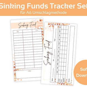 Sinking Funds Tracker Set | Cash Stuffing | Budget Binder Inserts | Envelope Method Tracker | A6 Zipper Envelope Digital PDF Download