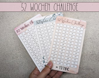 52-Week Money Saving Challenge Set and Tracker, Various Designs, Savings Challenge, Budget Binder A6, Zipper Envelope Method