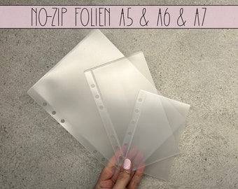 No-Zip Foils A5 A6 A7 Classeur budgétaire, Feuille de planificateur budgétaire sans fermeture éclair, budgétisation allemand