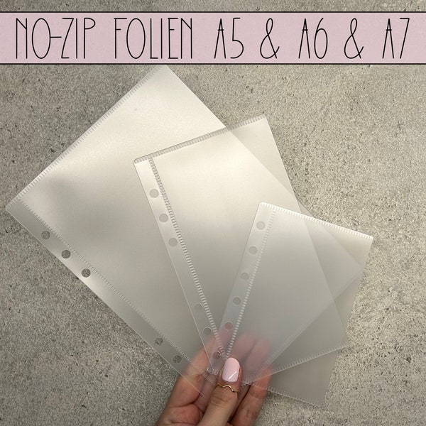 No-Zip Foils A5 A6 A7 Classeur budgétaire, Feuille de planificateur budgétaire sans fermeture éclair, budgétisation allemand