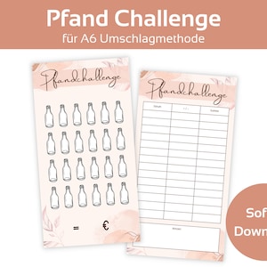 Deposit Saving Challenge Deposit Saving Set Template including Tracker in aesthetic design Challenge Saving | A6 Zipper Envelope Method PDF Download