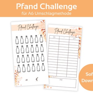 Deposit Saving Challenge Deposit Saving Set Template including Tracker Autumn Design Challenge Saving | A6 Zipper Envelope Method | PDF Download