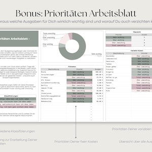 Planificador de presupuesto digital (método del sobre) | Planificador de presupuesto (alemán) | Plantilla para Google Sheets | Planificador financiero | Registro de gastos imagen 8