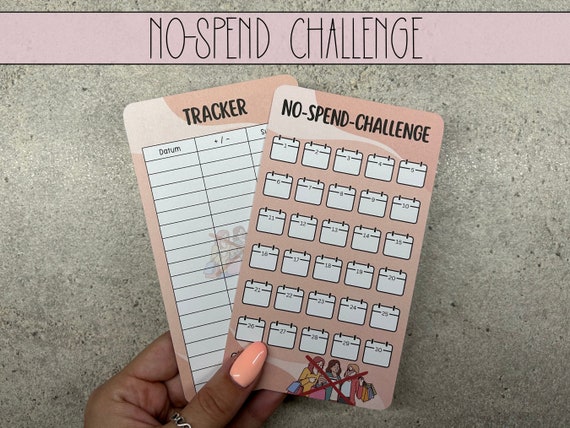 No-Spend-Challenge Sparchallenge Sparchallenge mit Tracker, Sparchallenge A6 Budget Binder, A6 Zipper Umschlagmethode