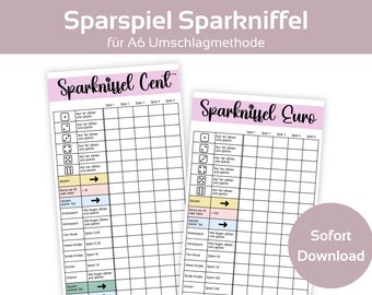 Savings Game Set | Savings Challenge Set | Dice Savings Game Template & Tracker | A6 Zipper Envelope Method | PDF Download