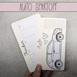 May include: Two printable car log sheets. One sheet is titled "Tracker" and has columns for date, mileage, gas, and notes. The other sheet is titled "Auto Sportoff" and has a cartoon car with hearts above it.