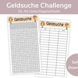 Money Search Savings Challenge Puzzle Saving Game Set Savings Game Template including Tracker Challenge Saving | A6 Zipper Envelope Method | PDF Download