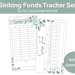Sinking Funds Tracker Set | Cash Stuffing | Budget Binder Inserts | Envelope Method Tracker | A6 Zipper Envelope Digital PDF Download