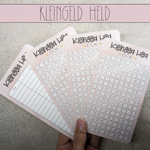 Kleingeldheld Challenge Savings Challenge with Tracker, Challenge A6 Budget Binder, A6 Zipper Envelope Method