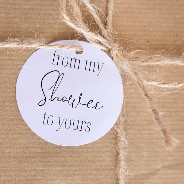 From My Shower To Yours, Bridal Shower Thank you Tag, Wedding Favor Tag, Printable Thank you Tag, Bridal Shower Favor Tags, Instant Download