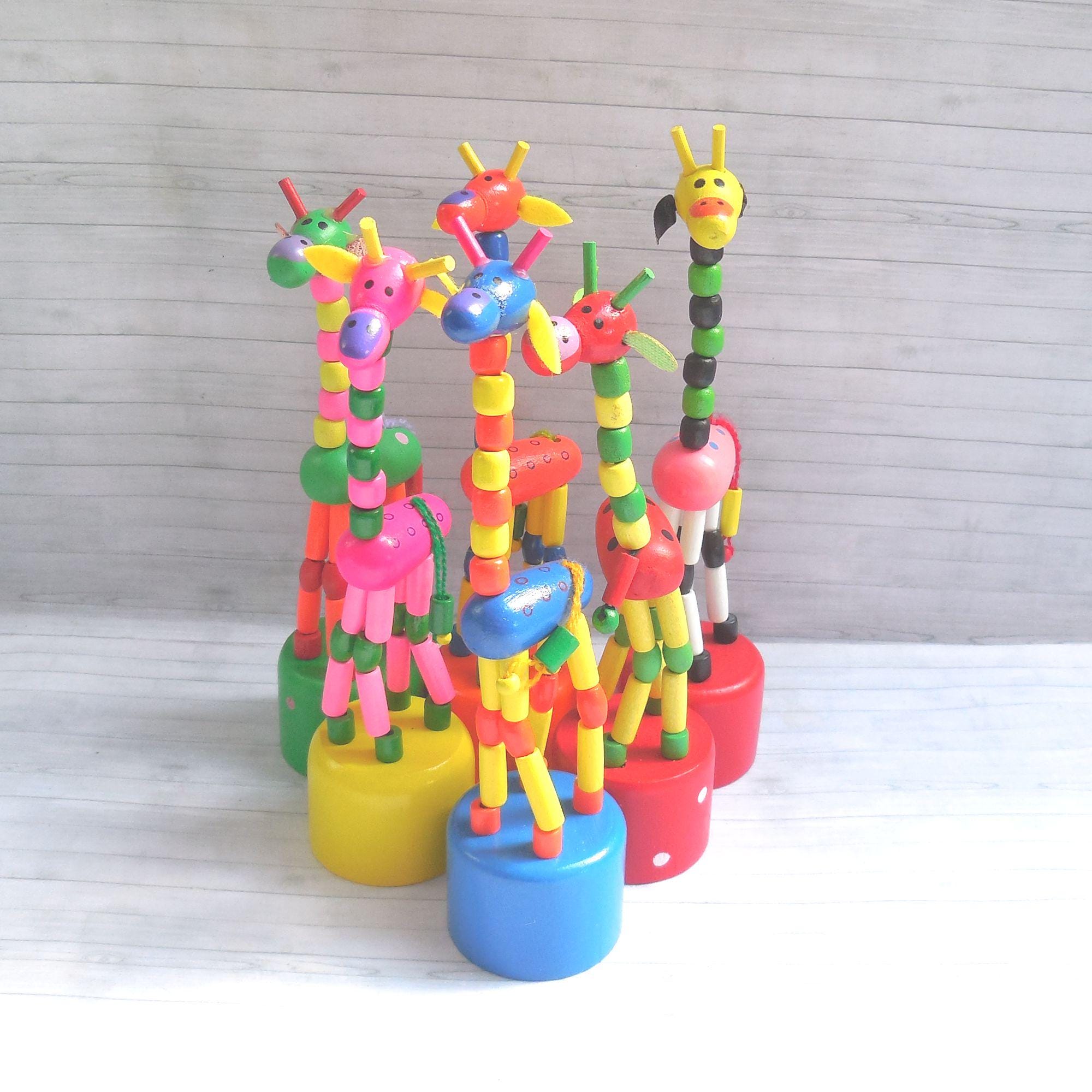 Jiggling Giraffe Push Puppet - Press up Toy - Wakouwa Wood - Novelty  Dancing - Push up Collapsing - Zoo - New Bunch - Etsy