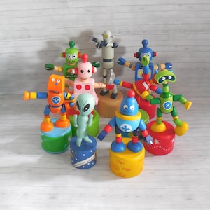 Robot Robots Alien  Push Puppet Push puppet - Press Up Toy - Wakouwa - Out of this World