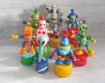 Robot Robots Alien  Push Puppet Push puppet - Press Up Toy - Wakouwa - Out of this World