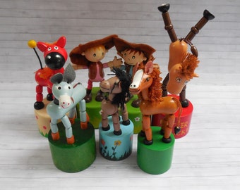 Horse Horses Push Puppet - Press Up Toy - Wakouwa - Push Up - Novelty - Horse-  - Horses - Cowgirl