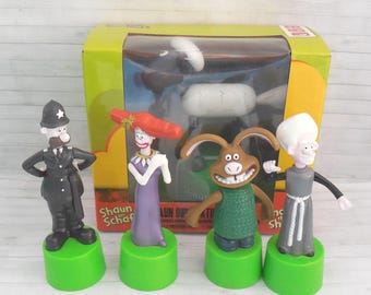 Wallace & Gromit -  Aardman - Were Rabbit Movie - 2005 - Push Puppet -  Press Up Toy - Wakouwa  - Novelty - Character - Push Up