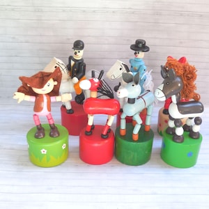 Horse Horses Push Puppet - Press Up Toy - Wakouwa - Push Up - Novelty - Horse-  - Horses - Cowgirl