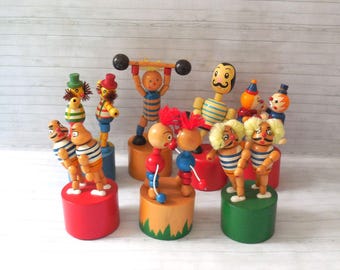 Bears - Strong Men - Fighting Men - Clowns - Bugs - Push Puppet - Press Up Toy - Wakouwa - Novelty - Double Dancing Push Up #2