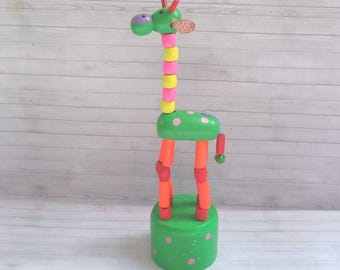 Jiggling Giraffe Push Puppet - Press up Toy - Wakouwa Wood - Novelty Dancing - Push up Collapsing - Zoo - New Bunch - Etsy Jiggling Giraffe Push Puppet - Press up Toy - Wakouwa Wood - Novelty Dancing - Push up Collapsing - Zoo - New Bunch - Etsy