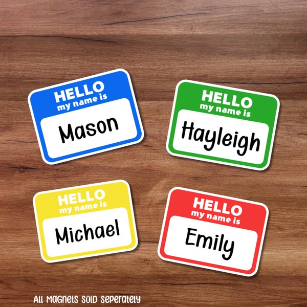 Hello My Name is Name Tag Stickers - Etsy