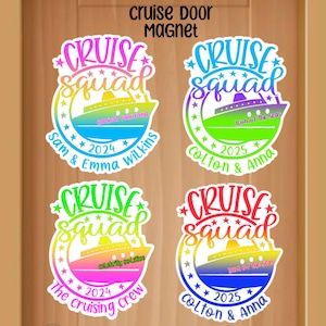 2024 CRUISE SQUAD Cruise Door Magnet, Personalized Names Magnet, 2025 Cruise Magnet, Family Cruise Custom Magnet, Birthday Door Magnet