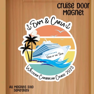 Personalized Cruise Door Magnet, Cruise Destination Magnet, Colorful Cruise Magnet, Family Cruise Custom Magnet, Birthday Trip Door Magnet