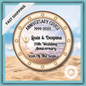 Imán para puerta de crucero para decoración de camarote, decoración de cabina de barco, regalo de aniversario, regalo de luna de miel, regalo de crucero, imán de ojo de buey con temática de playa, vacaciones