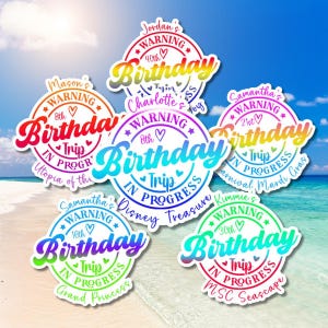 Aimants personnalisés d'anniversaire de croisière, décoration de porte de cabine, cadeau de vacances en croisière, souvenirs de bateau de croisière, cadeau d'anniversaire de voyage en croisière