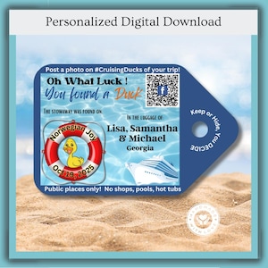 Cruising Duck Tag Digital Download Tag Personalized Family Cruise Duck Tag Carnival Cruise Ship Duck Tag Game Tag Funny Duck Tag Ship