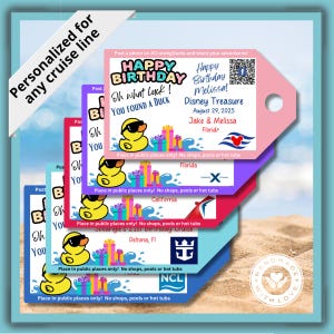 Birthday Cruise Duck Tag Celebration Cruise Family Duck Hunting Tag Girls Trip Duck Scavenger Hunt Cruise Duck Tag Game