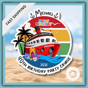 Personalized Birthday Cruise Magnet Door Decor Custom Sign Anniversary Vacation Celebration Custom Party Stateroom Idea Birthday Trip Gift