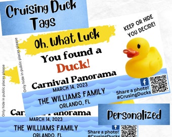 Personalized Cruising Ducks Tags, Digital Download Tags, Hiding Duck Tags, Standard Business Card Duck Tags, Duck Hunting Tags, Carnival