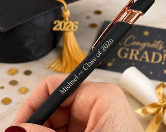 Personalized Graduation Pens Bulk Order | Class of 2026 Senior Gift | Custom Name Pens for Graduates Party Favor