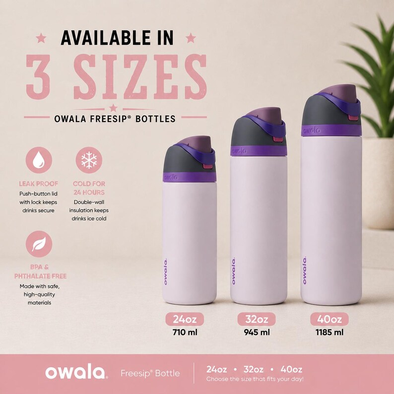 Personalized Owala Water Bottle 24oz Engraved Stocking Stuffer Bottle ...