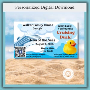 Etiquetas de pato de cruzeiro personalizadas para download digital Etiquetas de presente para o dia das mães para impressão Etiquetas de caça ao tesouro para cruzeiro em família