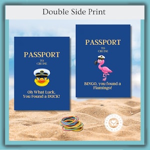 Cruising Ducks Passport Tag Personalized Printed Duck Tag Family Cruise Idea Laminated Cruise Duck Tag Bday Cruise Party Tag Graduation Tag