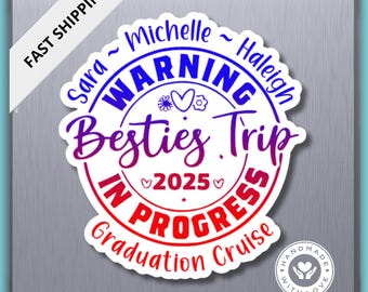 Personalized Bestie Cruise Door Magnet Besties Trip Gift 2025 Custom Cruise Decor Creative Cruise Door Sign Best Friends 2026 Family Idea