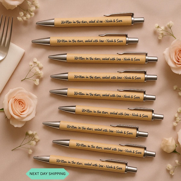 Personalized Wedding Gift Favor Pen with Engraving for Bride Party Present for Wedding Guest Book Writing Keepsake Custom Name Bridal Favor