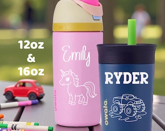 Engraved Owala Kids Bottle 16oz | Personalized Kid Owala FreeSip Water Bottle | Custom Toddler Gift Under 50 | Toddler Personalized Cup 12oz
