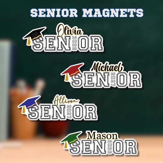 Class Of 2026 Senior Magnet - Cute Girly Retro Decoration For Car, Fridge, Locker & Graduation Party