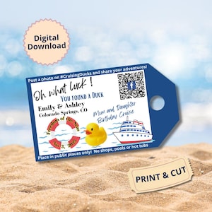 Digital Personalized Cruising Ducks Tags Digital Download Tags Personalized Family Caribbean Duck Tags Standard Business Card Duck Tags