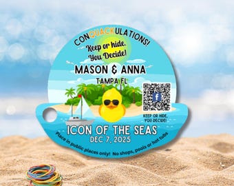 Cute Island Cruising Duck Tags Printed Laminated and Shipped Duck Tags Family Cruise Duck Tags Caribbean Cruise Duck Tag Fun