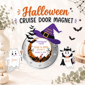 Halloween Porthole Door Magnet Custom Ghost Magnet Personalized Family Cruise Magnet Halloween Magnets