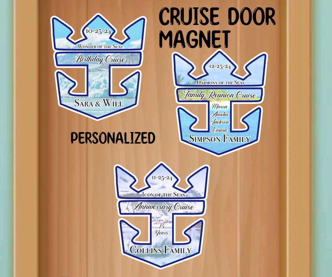 ROYAL Caribbean Family Cruise Door Magnet, Personalized Names Magnet ...